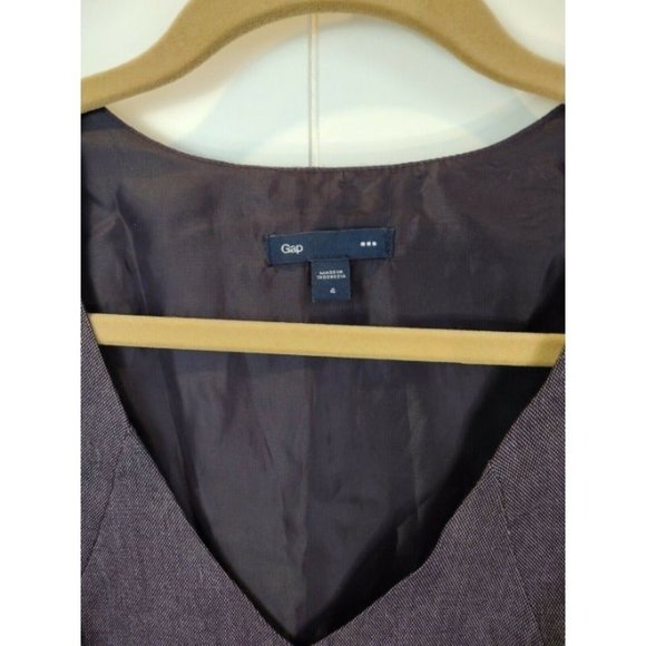 GAP Sleeveless Sheath dress sz 4 with POCKETS Gray Knee length tweed lined - Picture 2 of 6